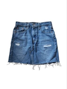 Levi's Blue Distressed Denim Mini Skirt